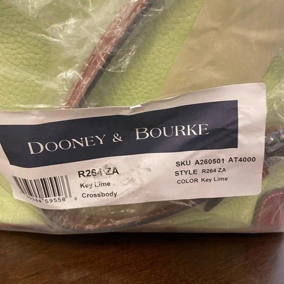 NEW Dooney & Bourke Lime and Tan Shoulder Bag